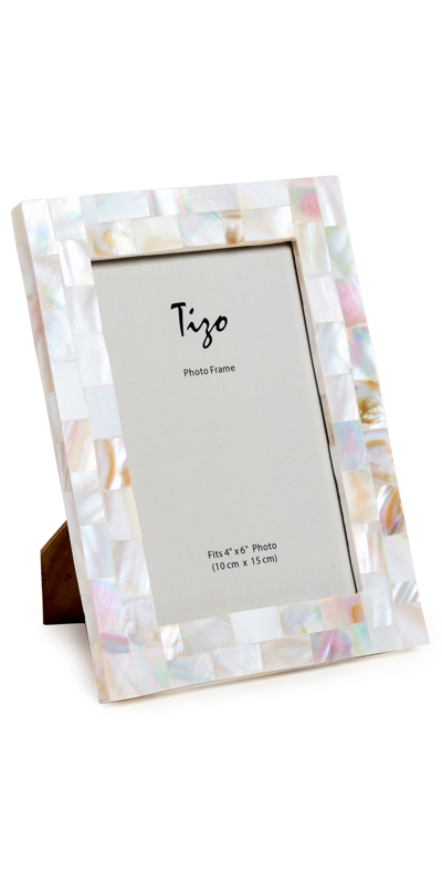 Tizo Design Photo Frame 4x6 In Mother Of Pearl White