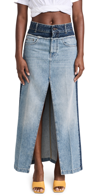 Stella Mccartney Paneled Denim Maxi Skirt In Mid Blue