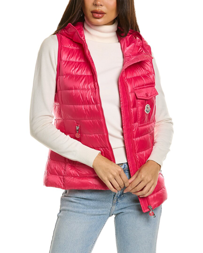 Moncler Glygos Zip-up Down Vest In Pink | ModeSens