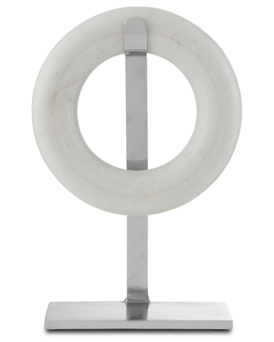 Currey & Company Circle Of Life Medium Marble Ring In Silver
