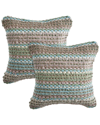 Lr Home Set Of 2 Coil Stripe Chindi Throw Pillows