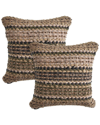 Lr Home Set Of 2 Coil Stripe Chindi Throw Pillows