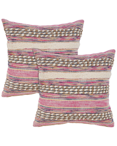 Lr Home Set Of 2 Chindi Stripe Throw Pillows