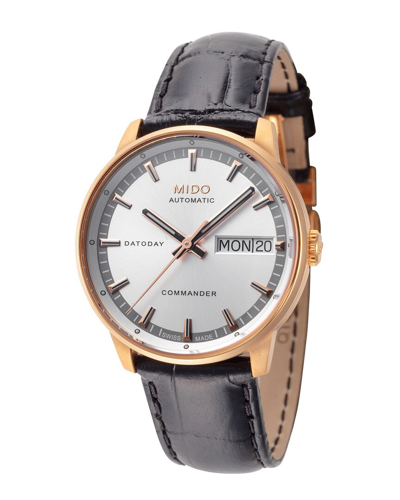 Mido Women's Commander Ii 33mm Automatic Watch In Black / Gold / Gold Tone / Mop / Mother Of Pearl / Rose / Rose Gold / Rose Gold Tone
