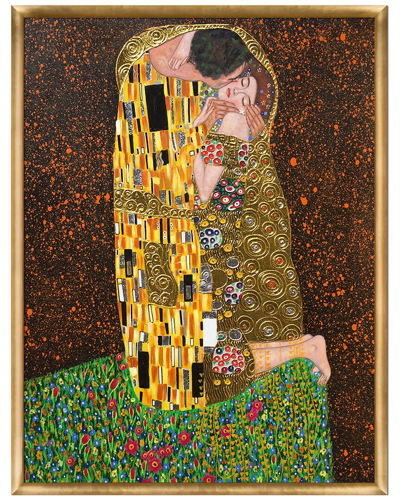 Overstock Art La Pastiche The Kiss Framed Wall Art By Gustav Klimt In Multicolor