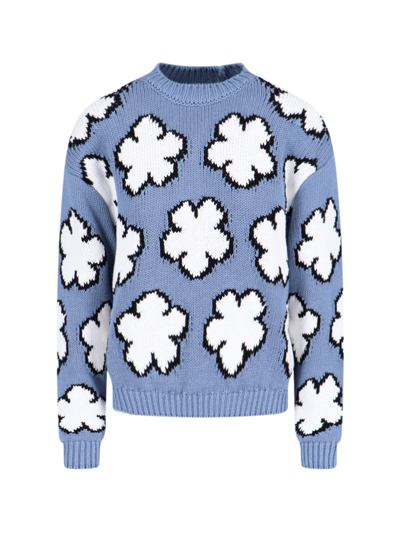 Kenzo Boke Flower Intarsia-knit Jumper In Blue