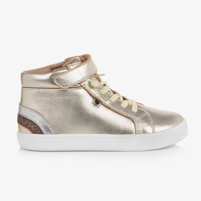 Old Soles Kids' Girls Gold Leather High-top Trainers