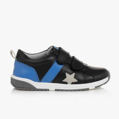 Old Soles Kids' Boys Black & Blue Leather Star Trainers