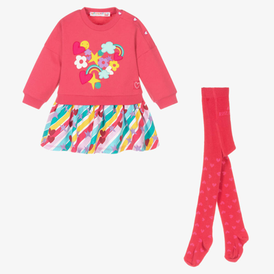 Agatha Ruiz De La Prada Kids'  Girls Pink Rainbow Hearts Dress Set