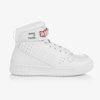 DKNY DKNY WHITE LEATHER HIGH-TOP TRAINERS