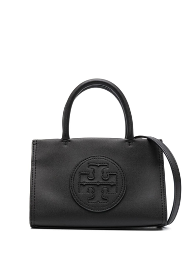 Tory Burch Embroidered-logo Mini Bag In Black