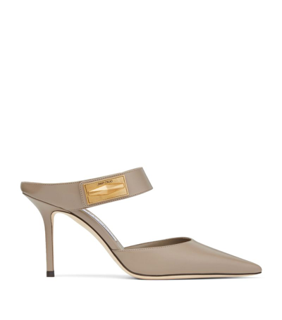 Jimmy Choo Nell 85mm Pointed-toe Mules In Neutral