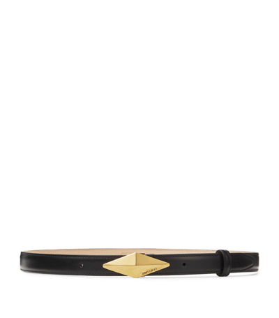 Jimmy Choo Diamond Leather Belt In Black