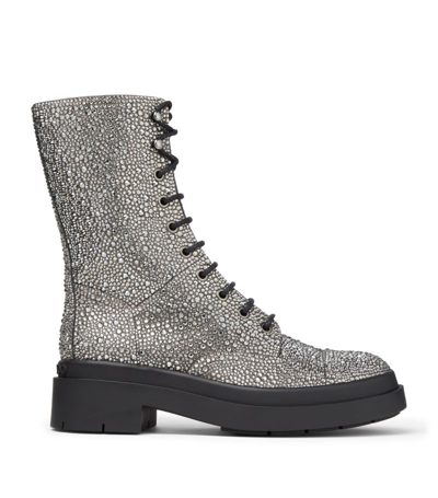 Jimmy Choo Nari Embellished Laced Boots In Black