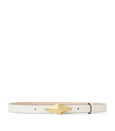 Jimmy Choo Diamond Leather Belt In Neutral