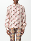 Etro Paisley Printed Silk Charmeuse Shirt In Pink