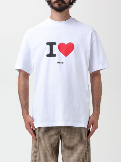 Msgm I Love T-shirt In White