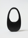 Coperni Curved Leather Tote Bag In Black