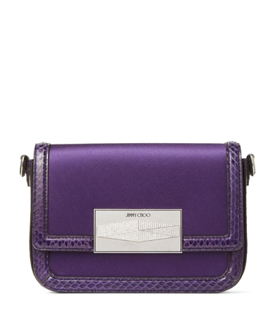 Jimmy Choo Diamond Satin-finish Crossbody Bag In Purple