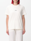 Msgm Logo-print Cotton T-shirt In Cream