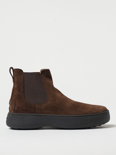 Tod's Suede Ankle Boots In Brown
