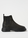 Hogan Man Ankle Boots Grey Size 8.5 Leather In Green