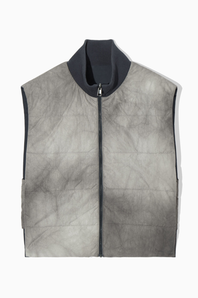 Cos Reversible Padded Hybrid Gilet In Grey