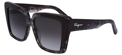 Pre-owned Ferragamo Salvatore  Sf1060s Grey Marble/grey Shaded 55/14/140 Women Sunglasses