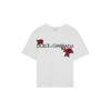 DOLCE & GABBANA KIDS ROSE AND LOGO COTTON T-SHIRT (8-14 YEARS)