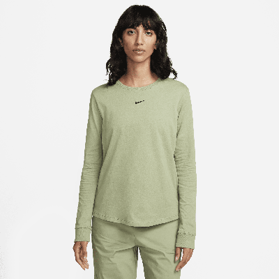 Nike Women's  Sportswear Premium Essentials Long-sleeve T-shirt In Green