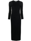 Dsquared2 Cut-out Ribbed-knit Midi Dress In Schwarz