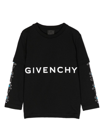 Givenchy Logo-print Long-sleeve T-shirt In Schwarz