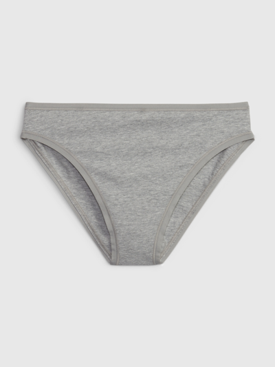 Gap Organic Mid Rise Stretch Cotton Bikini In Light Grey