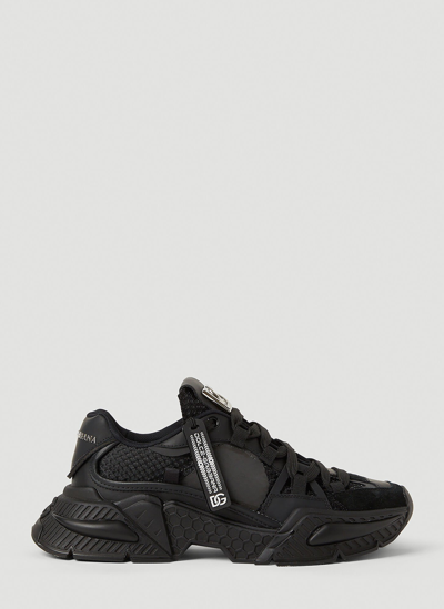 Dolce & Gabbana Mixed-material Airmaster Sneakers In Black
