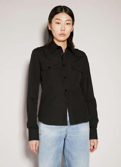 Saint Laurent Miltary Shirt In Black