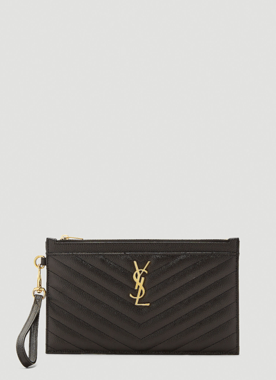 Saint Laurent Monogram Pouch In Black