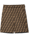 Fendi Bermuda Con Logo All-over In Marrone