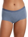 Bare The Easy Everyday Cotton Boyshort In Blue Heather