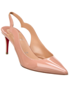 Christian Louboutin Women Hot Chick Patent Leather Slingback Decollete In Beige