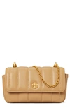 Tory Burch Mini Kira Flap Convertible Quilted Leather Shoulder Bag In Desert Dune