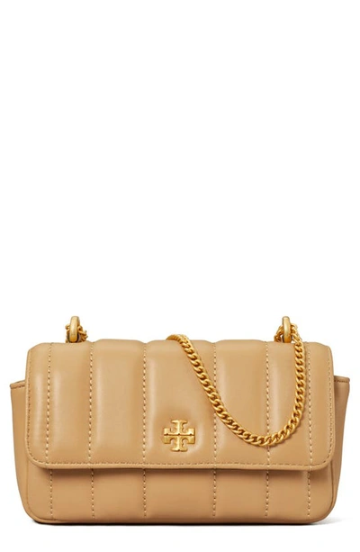 Tory Burch Mini Kira Flap Convertible Quilted Leather Shoulder Bag In Desert Dune