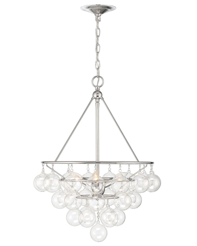 Lumanity Isla 3-light Nickel And Glass Contemporary Chandelier In Silver