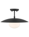 Lumanity Declan Modern Disc Matte Black 16in Semi-flush Mount Ceiling Light In Black