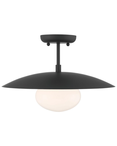 Lumanity Declan Modern Disc Matte Black 16in Semi-flush Mount Ceiling Light