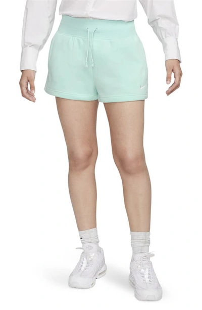 Nike Women's  Sportswear Phoenix Fleece High-waisted Shorts In Jade Ice/sail 