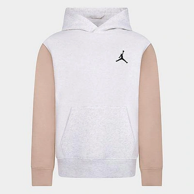 Nike Jordan Kids' Mj Essentials Pullover Hoodie In Sail Heather/white/black