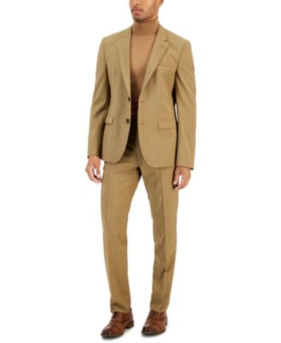 Hugo Boss Mens Modern Fit Stretch Tan Suit Separates