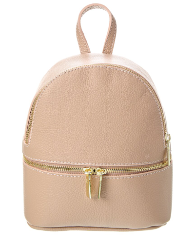 Italian Leather Backpack In Pink