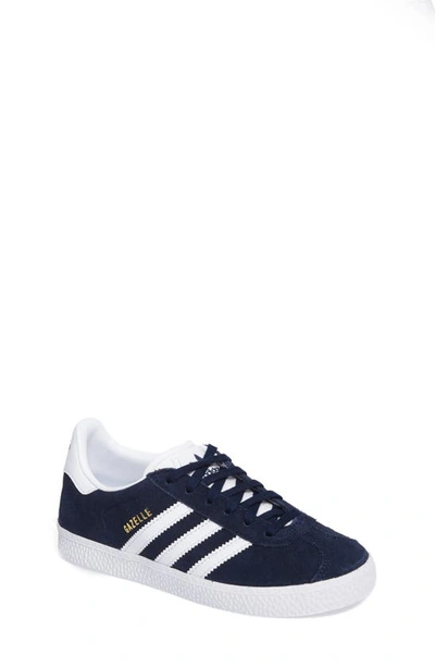 Adidas Originals Kids' Gazelle Sneaker In Collegiate Navy/ White