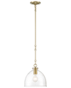 LUMANITY LUMANITY QUINN SEEDED GLASS 10IN DOME ANTIQUE BRASS PENDANT LIGHT